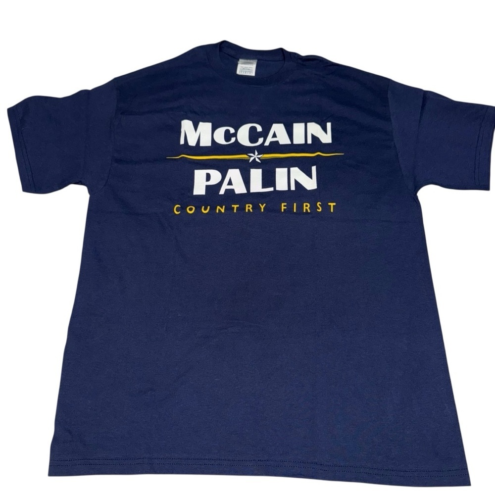 Vintage 2008 McCain Palin “Country First” Delta Pro Weight T-Shirt Large